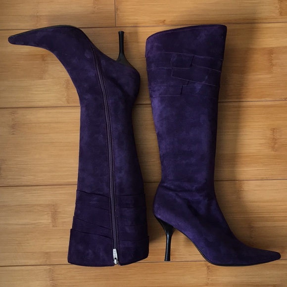 GCI Shoes - HP🔥Suede GCI Italian Heels Boots Eggplant